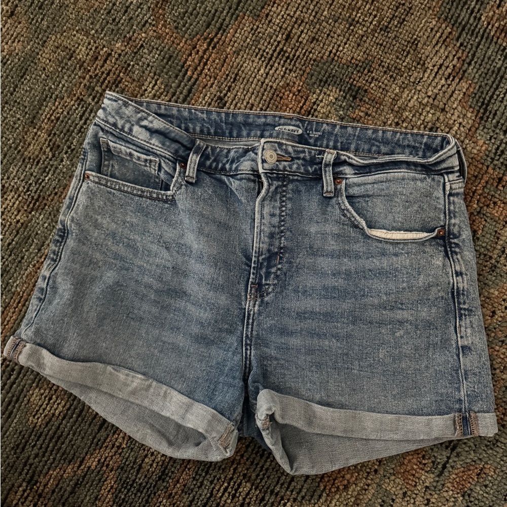 Old Navy OG High Rise Shorts Light Wash Denim